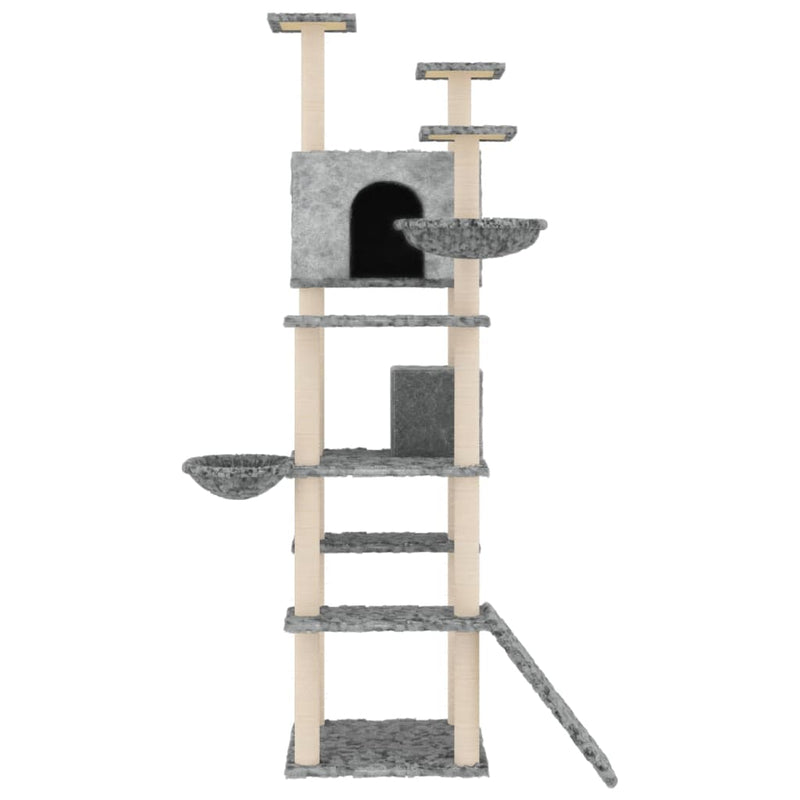 ギャラリービューアに画像をロードする, Vidaxl kattenmeubel met sisal krabpalen 191 cm lichtgrijs
