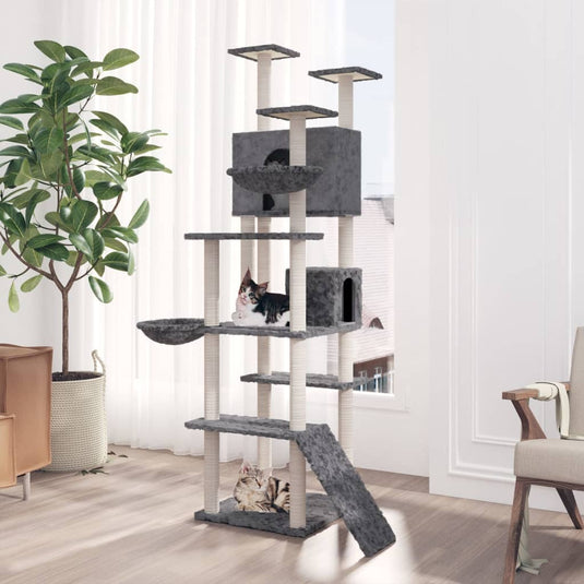 Vidaxl kattenmeubel met sisal krabpalen 191 cm donkergrijs