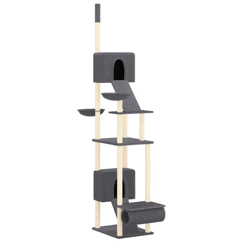 Load image into Gallery viewer, Vidaxl kattenmeubel vloer tot plafond 277-303 cm donkergrijs

