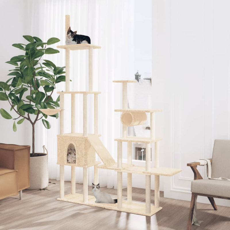 Load image into Gallery viewer, VidaXL Kattenmeubel met sisal krabpalen 279 cm crèmekleurig
