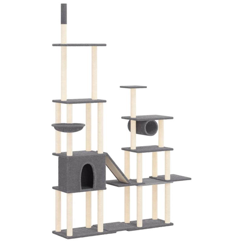 Load image into Gallery viewer, VidaXL Kattenmeubel met sisal krabpalen 279 cm donkergrijs
