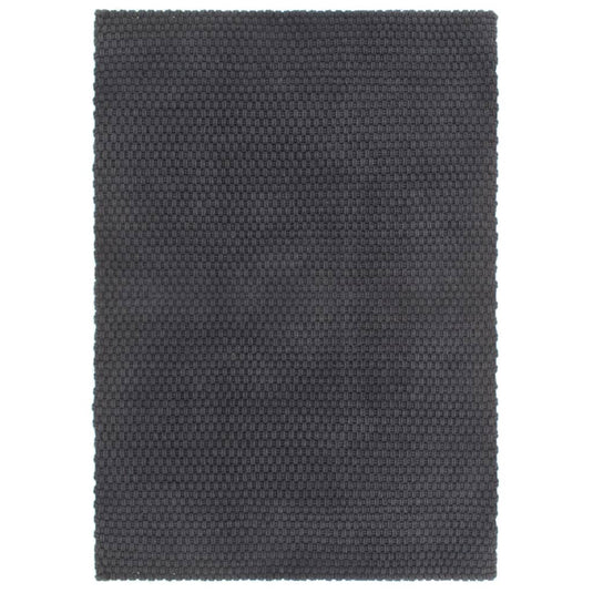 VidaXL Vloerkleed rechthoekig 80x160 cm katoen antracietkleurig