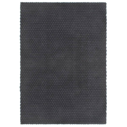 VidaXL Vloerkleed rechthoekig 200x300 cm katoen antracietkleurig