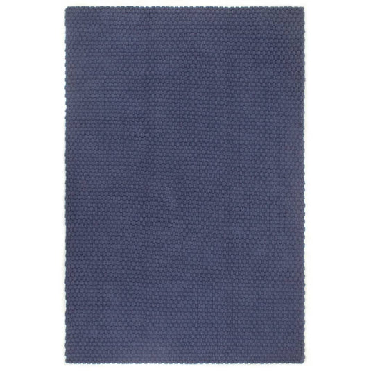 VidaXL Vloerkleed rechthoekig 80x160 cm katoen marineblauw