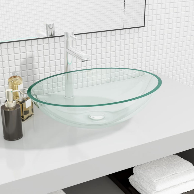 Load image into Gallery viewer, Vidaxl wasbak 50x37x14 cm glas transparant
