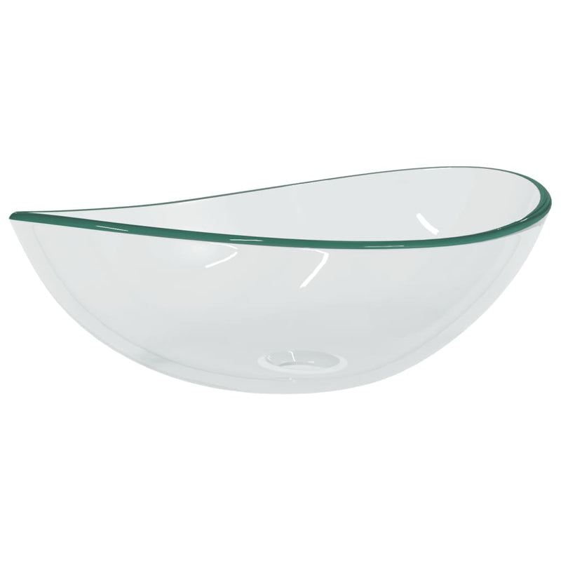 Afbeelding laden in galerijviewer, Vidaxl wasbak 54,5x35x15,5 cm gehard glas transparant
