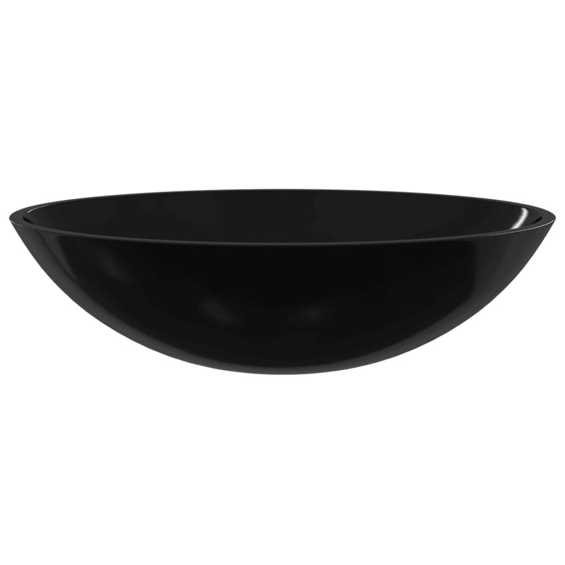 Load image into Gallery viewer, Vidaxl wasbak 50x37x14 cm glas zwart
