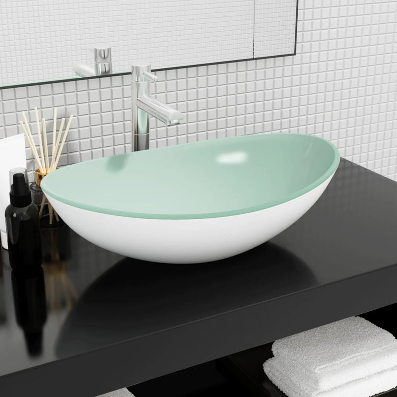 Load image into Gallery viewer, Vidaxl wasbak 54,5x35x15,5 cm gehard glas wit
