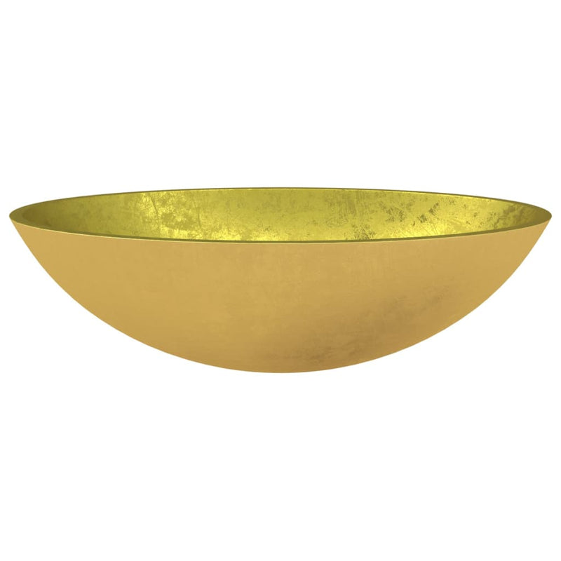 Load image into Gallery viewer, Vidaxl wasbak 50x37x14 cm glas goudkleurig
