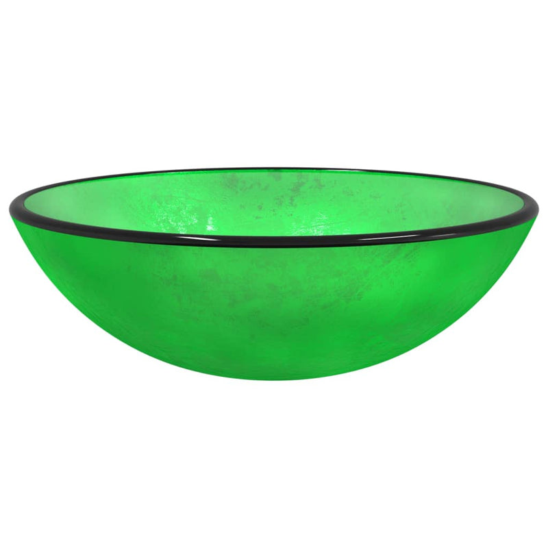 Load image into Gallery viewer, Vidaxl wasbak 42x14 cm gehard glas groen
