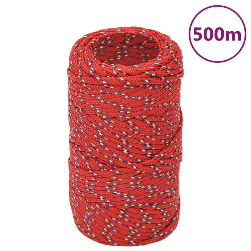 Load image into Gallery viewer, Vidaxl boottouw 2 mm 500 m polypropyleen rood
