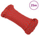 Vidaxl boottouw 4 mm 25 m polypropyleen rood