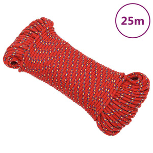 Vidaxl boottouw 5 mm 25 m polypropyleen rood