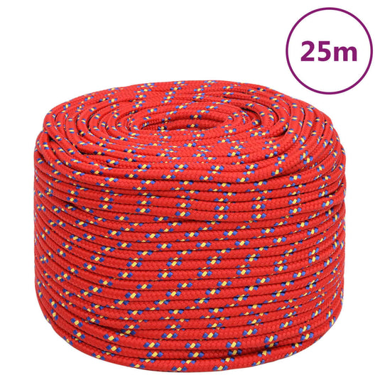 Vidaxl boottouw 10 mm 25 m polypropyleen rood