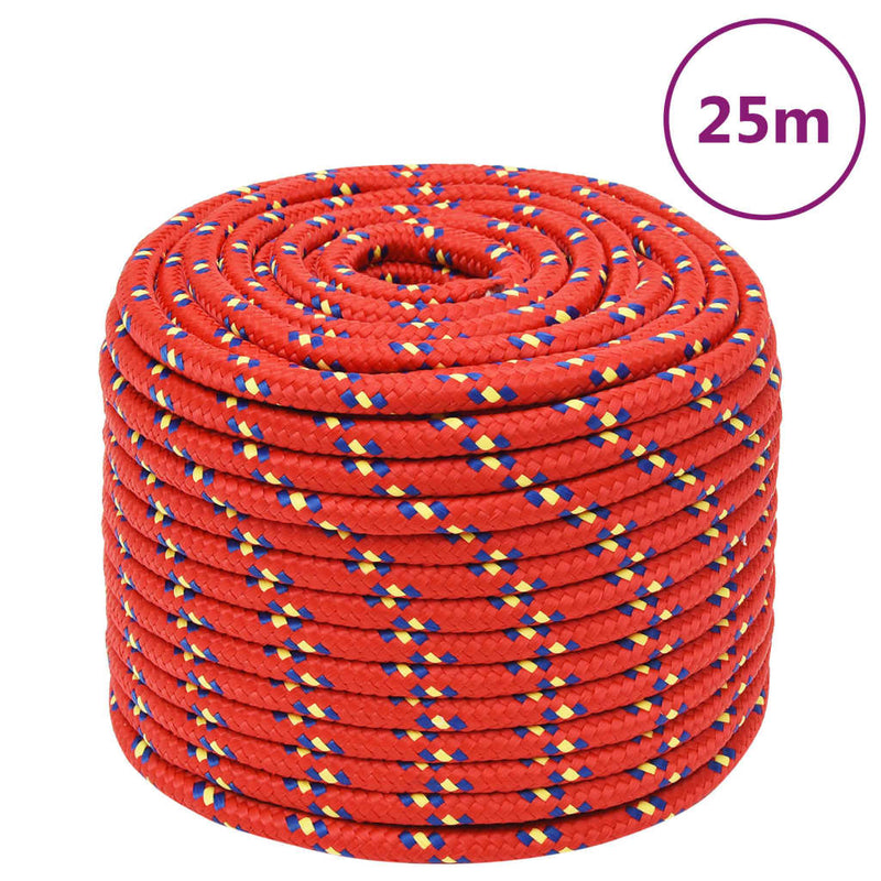 Load image into Gallery viewer, Vidaxl boottouw 14 mm 25 m polypropyleen rood
