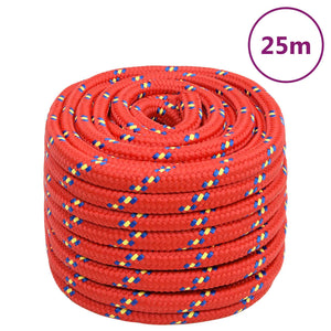 Vidaxl boottouw 20 mm 25 m polypropyleen rood