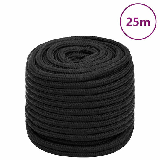Vidaxl boottouw 16 mm 25 m polypropeen zwart