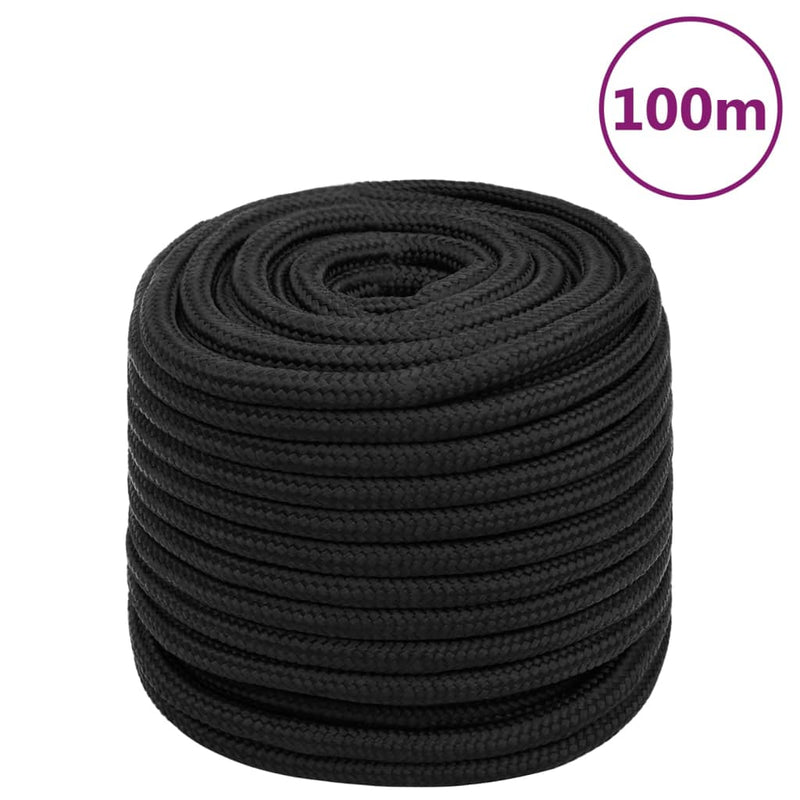 Load image into Gallery viewer, Vidaxl boottouw 16 mm 100 m polypropeen zwart
