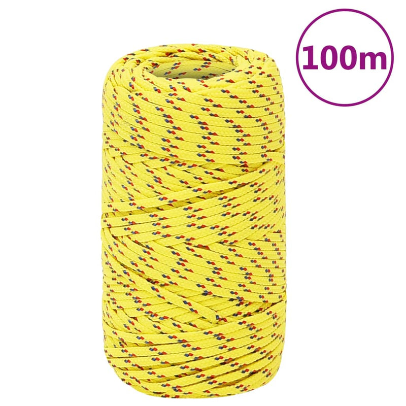 Load image into Gallery viewer, Vidaxl boottouw 2 mm 100 m polypropyleen geel
