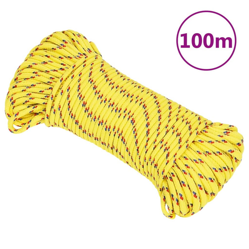 Load image into Gallery viewer, Vidaxl boottouw 5 mm 100 m polypropyleen geel
