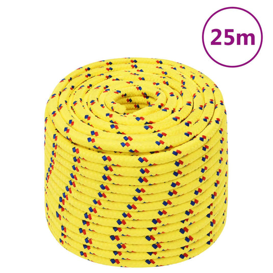 Vidaxl boottouw 12 mm 25 m polypropyleen geel