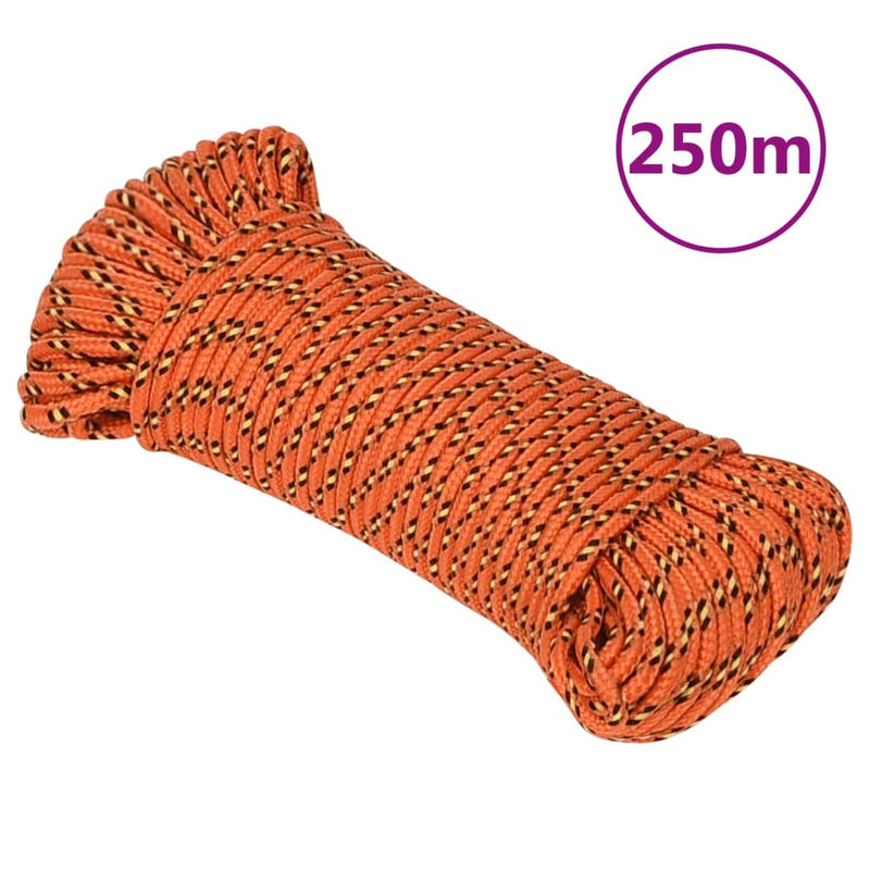 Load image into Gallery viewer, Vidaxl boottouw 3 mm 250 m polypropyleen oranje
