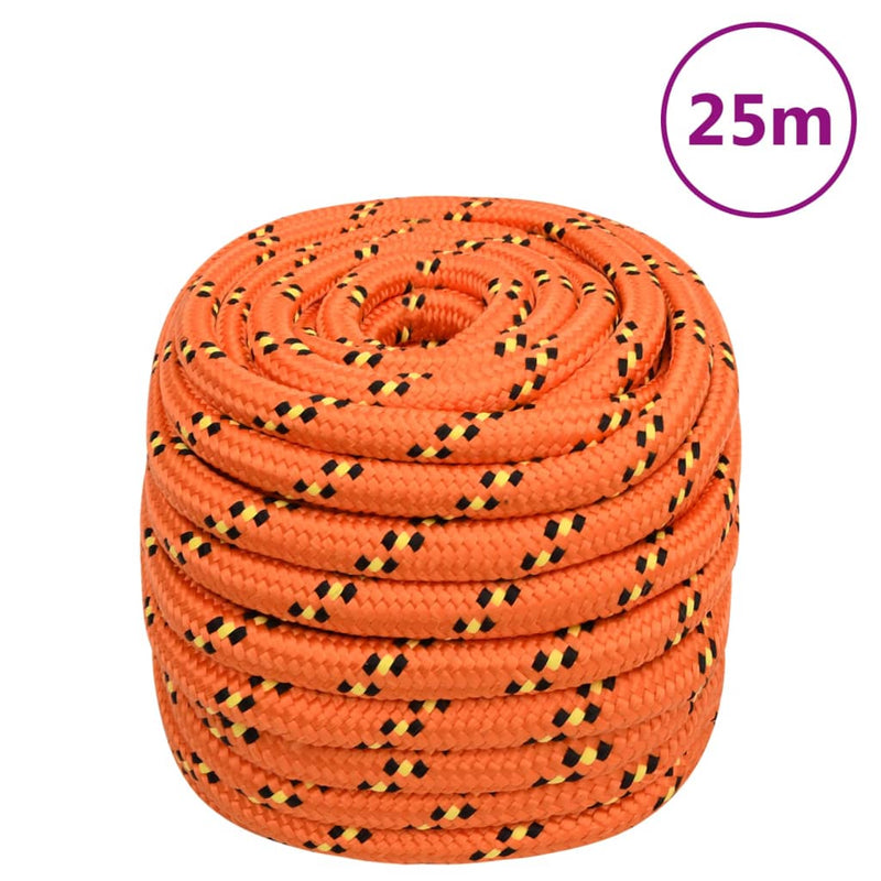 Load image into Gallery viewer, VidaXL Boottouw 20 mm 25 m polypropyleen oranje
