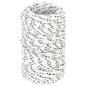 Vidaxl boottouw gevlochten 2 mmx25 m polyester wit