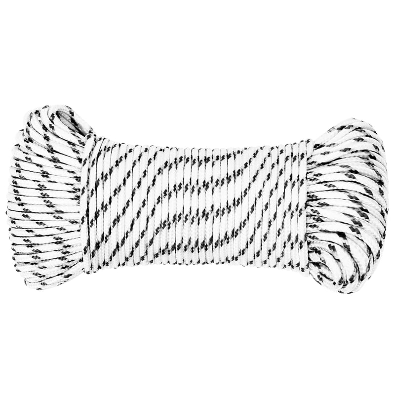 Load image into Gallery viewer, Vidaxl boottouw gevlochten 3 mmx25 m polyester wit
