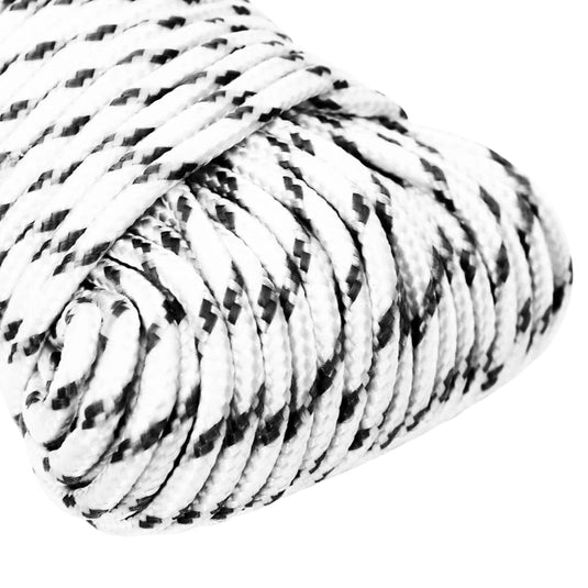 Vidaxl boottouw gevlochten 5 mmx50 m polyester wit