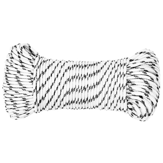 Vidaxl boottouw gevlochten 5 mm x 500 m polyester wit