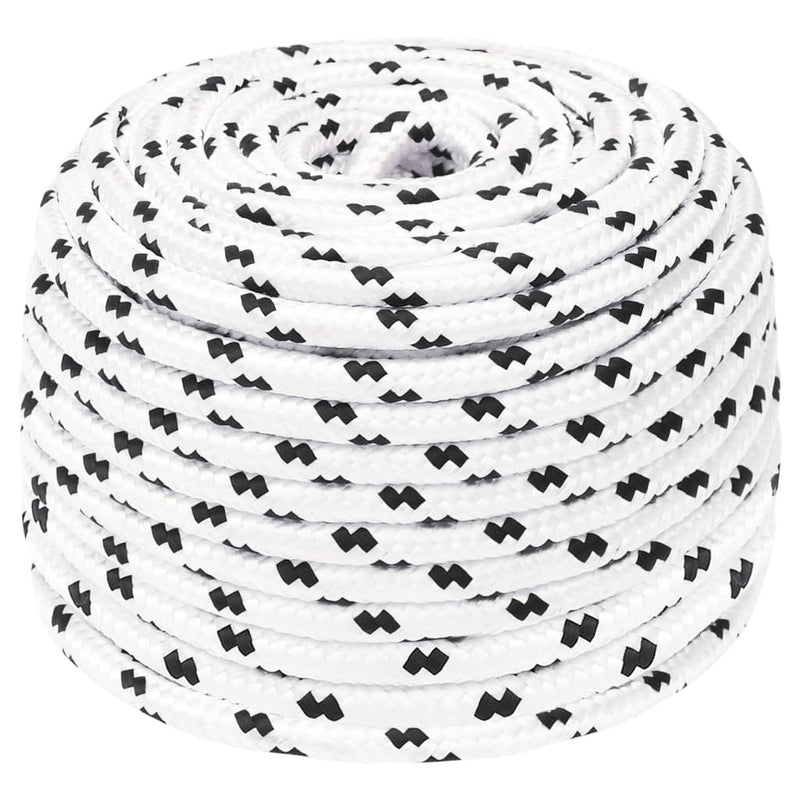 Load image into Gallery viewer, Vidaxl boottouw gevlochten 8 mmx25 m polyester wit
