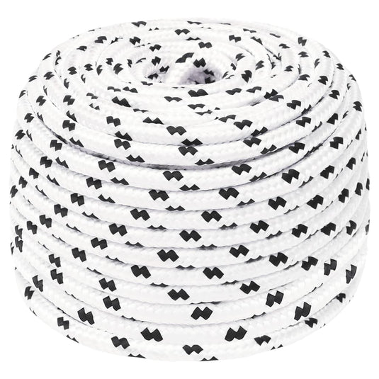 Vidaxl boottouw gevlochten 8 mmx25 m polyester wit