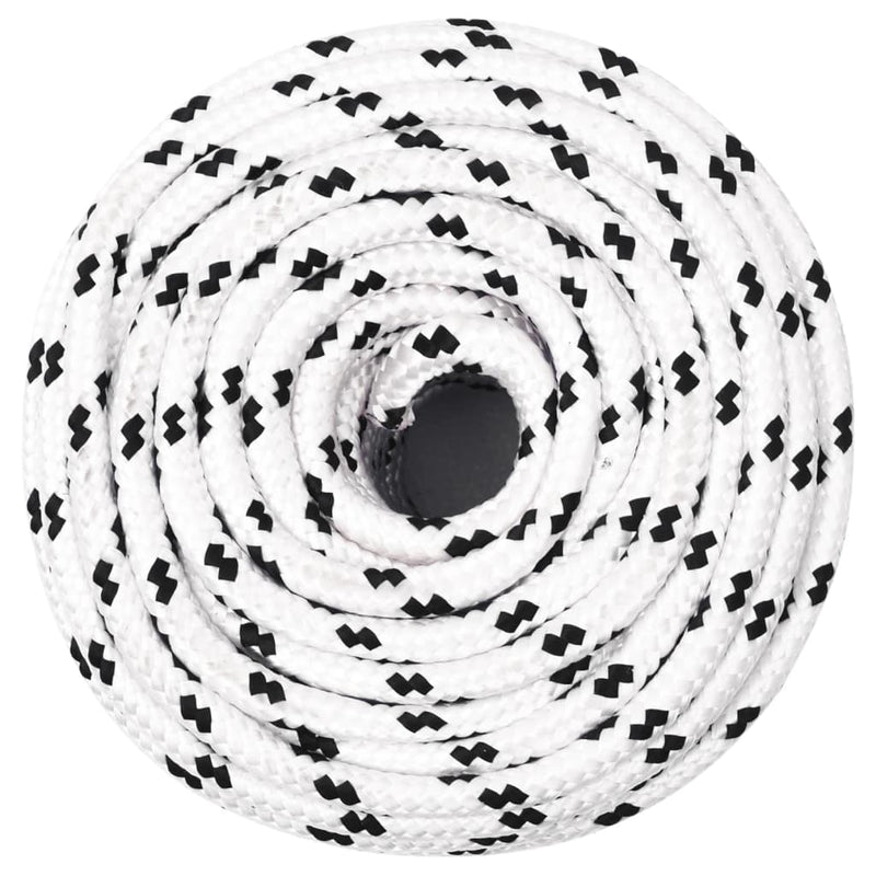 Load image into Gallery viewer, Vidaxl boottouw gevlochten 8 mmx25 m polyester wit
