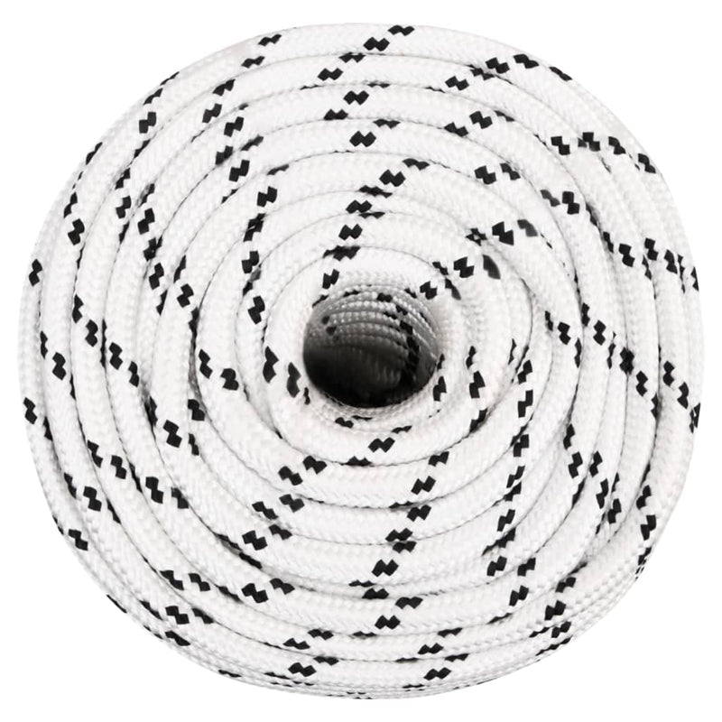 Load image into Gallery viewer, Vidaxl boottouw gevlochten 12 mmx25 m polyester wit

