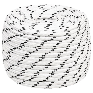 Vidaxl boottouw gevlochten 14 mmx250 m polyester wit
