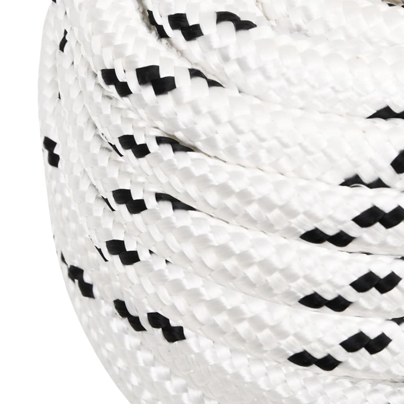 Load image into Gallery viewer, Vidaxl boottouw gevlochten 16 mmx25 m polyester wit
