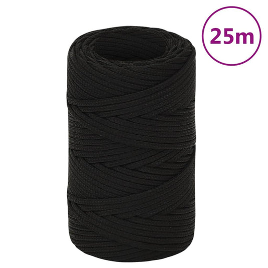 Vidaxl werktouw 2 mm 25 m polyester zwart