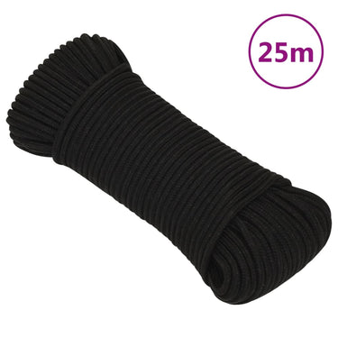 Vidaxl werktouw 3 mm 25 m polyester zwart