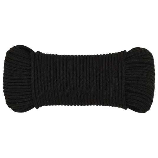 Vidaxl werktouw 5 mm 50 m polyester zwart