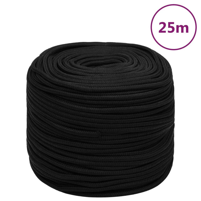 Load image into Gallery viewer, Vidaxl werktouw 6 mm 25 m polyester zwart
