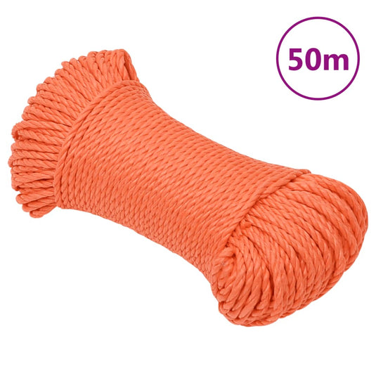 Vidaxl werktouw 3 mm 50 m polypropeen oranje