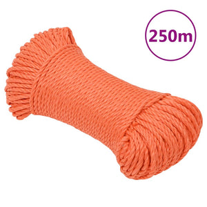 Vidaxl werktouw 3 mm 250 m polypropeen oranje