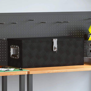 Vidaxl opbergbox 70x31x27 cm aluminium zwart