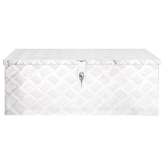 Vidaxl opbergbox 80x39x30 cm aluminium zilverkleurig
