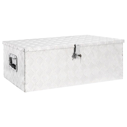 Vidaxl opbergbox 90x47x33,5 cm aluminium zilverkleurig