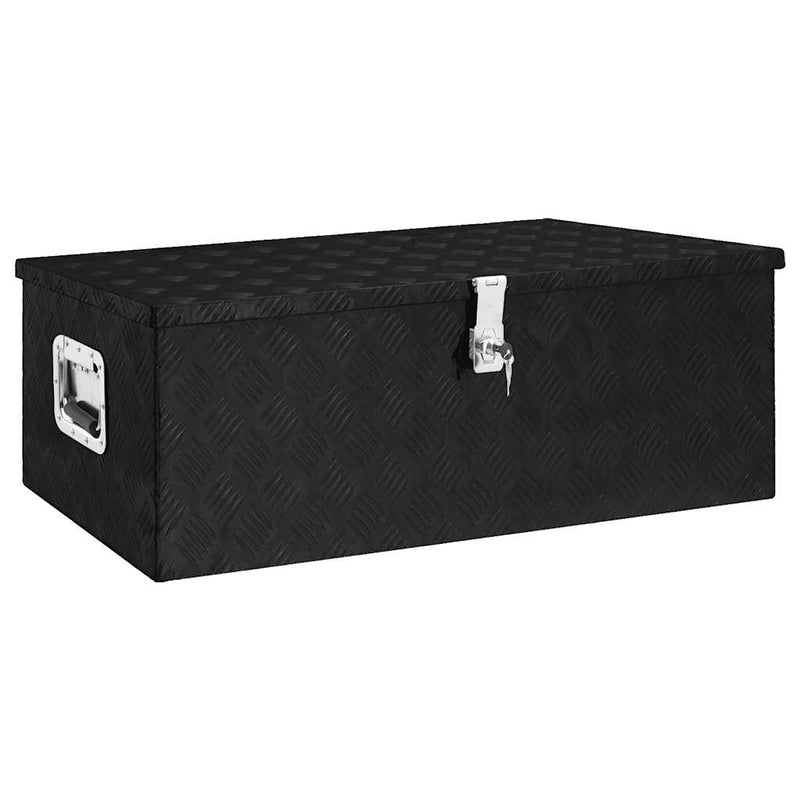 Load image into Gallery viewer, Vidaxl opbergbox 90x47x33,5 cm aluminium zwart
