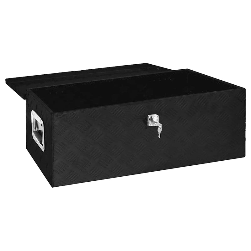 Load image into Gallery viewer, Vidaxl opbergbox 90x47x33,5 cm aluminium zwart
