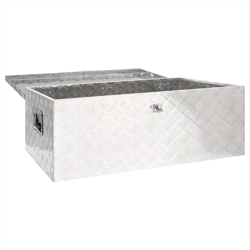 Load image into Gallery viewer, Vidaxl opbergbox 100x55x37 cm aluminium zilverkleurig
