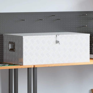 Vidaxl opbergbox 100x55x37 cm aluminium zilverkleurig